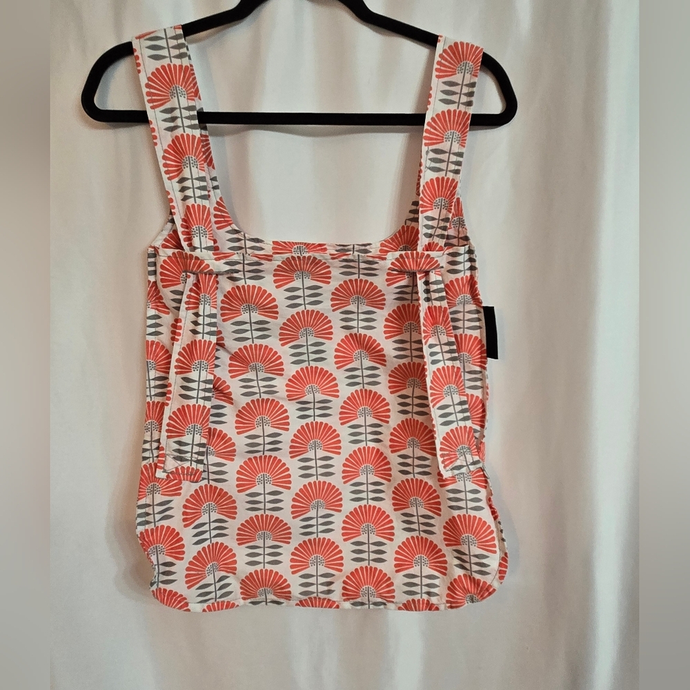Petunia Pickle Bottom Tote in Cream, Coral & Gray Floral Print
